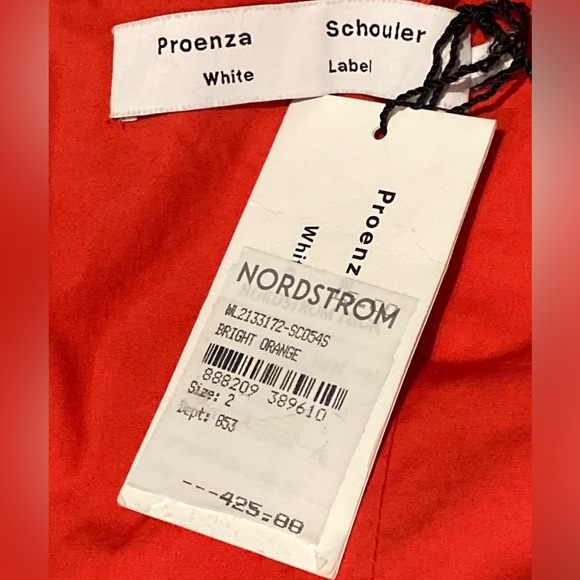 NWT Proenza Schouler Bright Orange Poplin Apron Midi Dress - Sz 2 - Picture 6 of 8